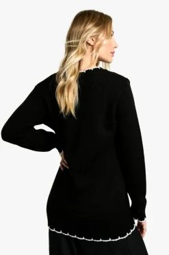 Jumpers|Jumpers & Cardigans*boohoo Maternity Knitted Contrast Stitch Jumper black