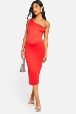 Bodycon Dresses*boohoo Maternity One Shoulder Super Soft Midaxi Dress orange