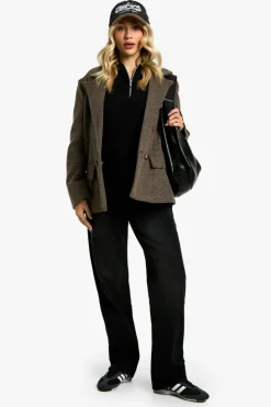 Jumpers|Jumpers & Cardigans*boohoo Maternity Soft Knit Half Zip Jumper black