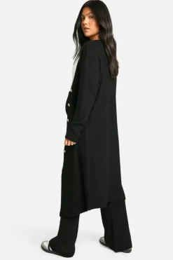 Cardigans*boohoo Maternity Soft Knit Longline Knitted Cardigan black