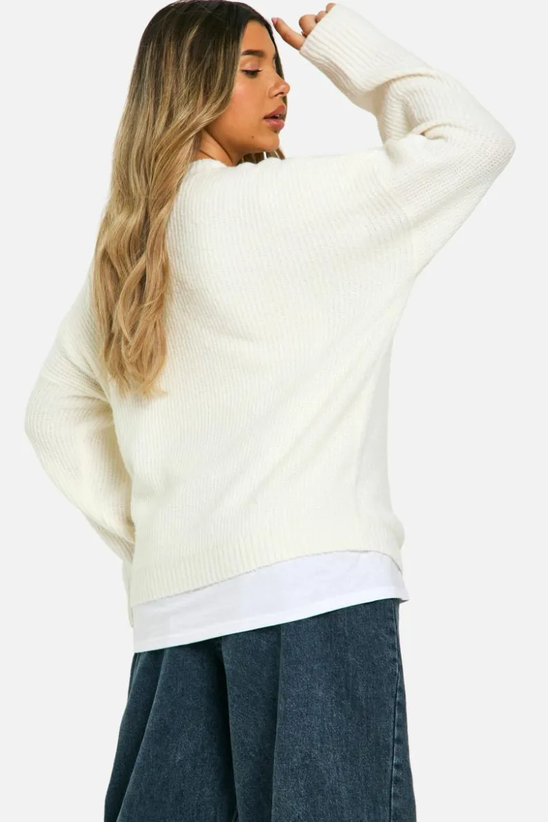 Oversized Jumpers|Jumpers*boohoo Maternity Soft Knit Oversized Jumper ecru