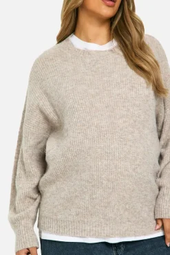 Oversized Jumpers*boohoo Maternity Soft Knit Oversized Jumper stone
