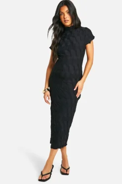 Bodycon Dresses|Dresses*boohoo Maternity Textured Jacquard Midaxi Bodycon Dress black