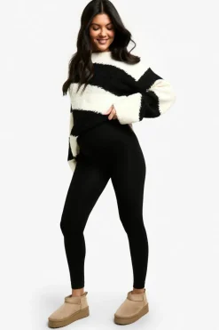 Up To 80% Off Winter Warmers|Bottoms*boohoo Maternity Thermal Fleece Leggings black