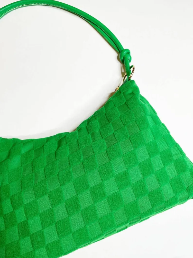 Shoulder Bags|Handbags*SVNX Medium Handbag in Checked Cloth Green