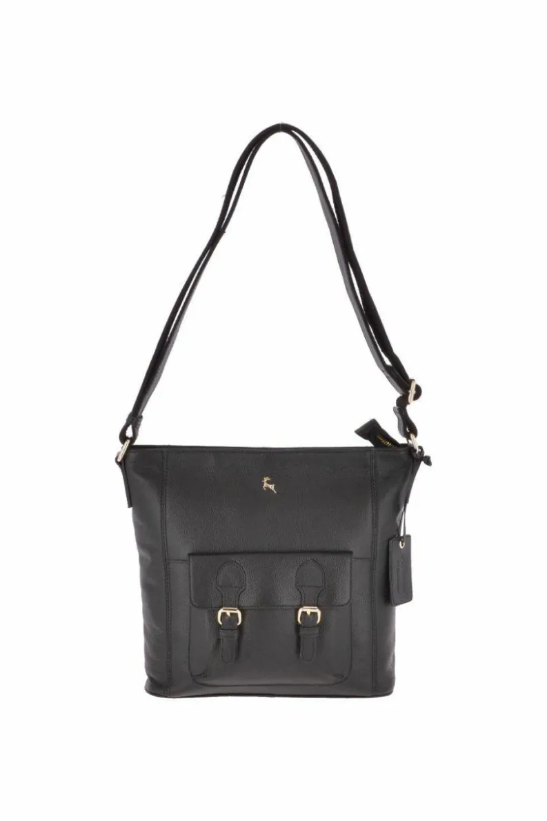 Shoulder Bags*Ashwood Leather Medium Leather Shoulder Bag Black