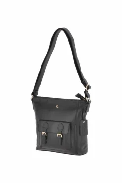 Shoulder Bags*Ashwood Leather Medium Leather Shoulder Bag Black