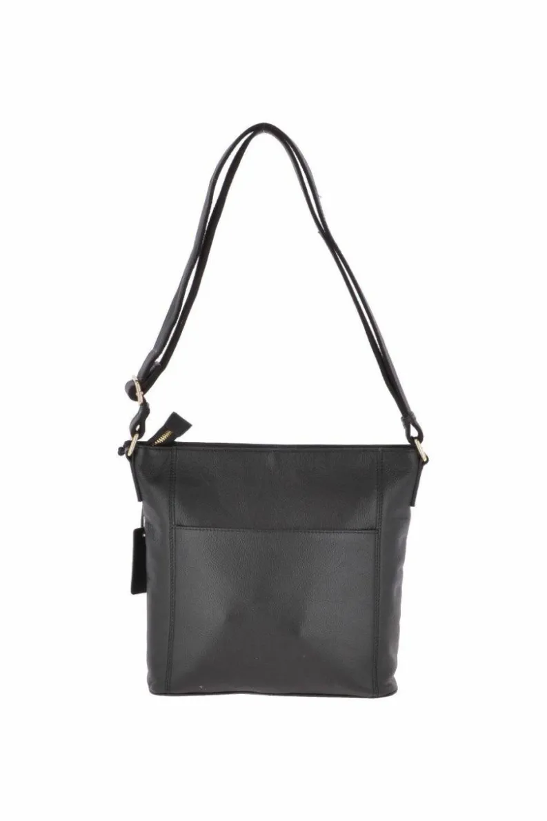 Shoulder Bags*Ashwood Leather Medium Leather Shoulder Bag Black