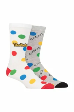 Tights & Socks|Tights & Socks*SOCKSHOP Mens and Ladies 2 Pair Twister Cotton Socks Multi