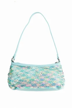 Shoulder Bags*My Accessories London Mermaid Sequin Shoulder Bag Aqua