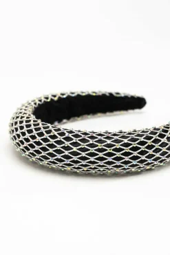 Hair Accessories*My Accessories London Mesh Rhinestone Headband Silver