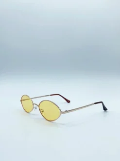 Sunglasses*SVNX Metal Oval Frame Sunglasses with Lenses Orange