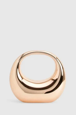 Handbags*boohoo Metallic Chrome Acrylic Round Grab Bag rose gold