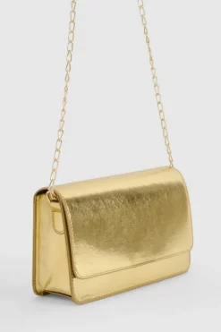 Cross-Body Bags|Handbags*boohoo Metallic Crossbody Bag gold
