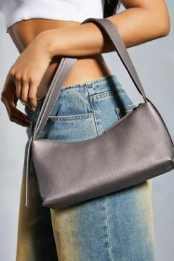 Handbags*MissPap Metallic Leather Look Grab Bag bronze