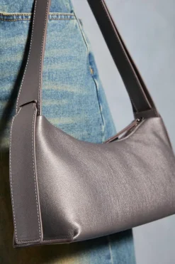 Handbags*MissPap Metallic Leather Look Grab Bag bronze