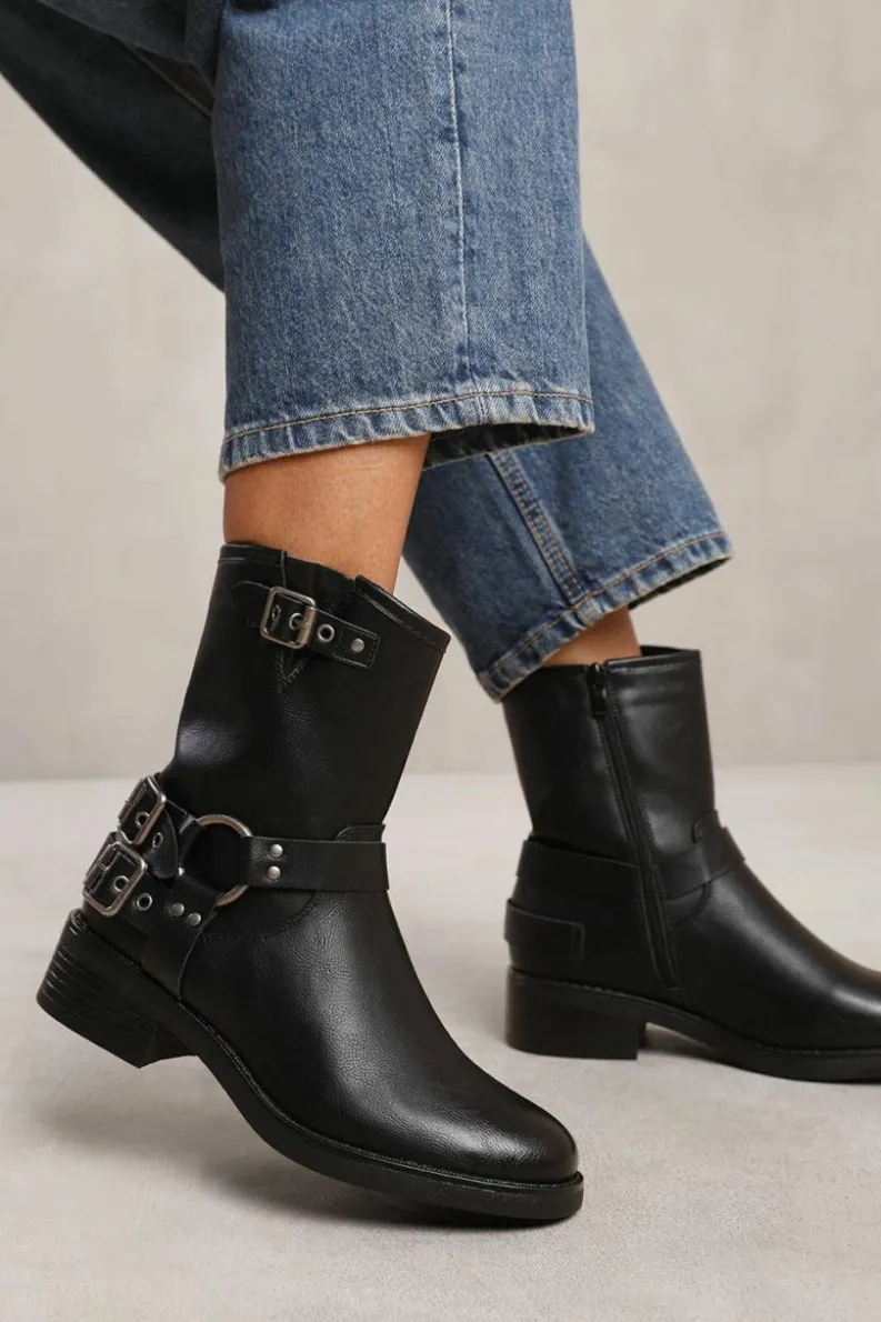 All Boots|Boots*Where's That From Micah' Ankle Boot With Buckle Detailing Black