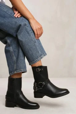 Ankle Boots*Where's That From Micah' Wide Fit Ankle Boot With Buckle Detailing Black