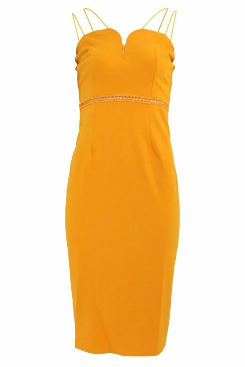 Midi Dresses*Girls On Film Midas Touch Sweetheart Midi Dress Yellow