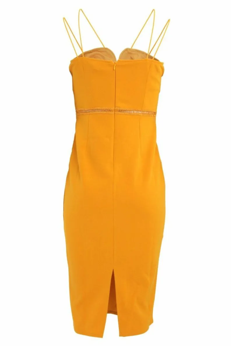 Midi Dresses*Girls On Film Midas Touch Sweetheart Midi Dress Yellow