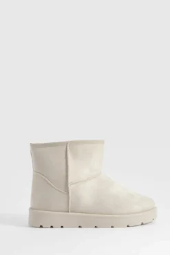 Cosy Boots|Up To 80% Off Winter Warmers*boohoo Mini Cosy Boots beige