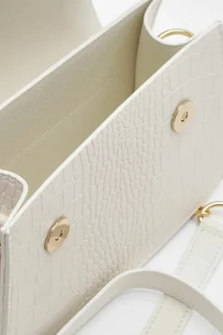 Shoulder Bags|Cross-Body Bags*boohoo Mini Croc Structured Crossbody Grab Bag white