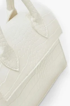 Shoulder Bags|Cross-Body Bags*boohoo Mini Croc Structured Crossbody Grab Bag white