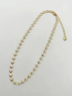 Necklaces*SVNX Mini Heart Infinity Necklace in Gold