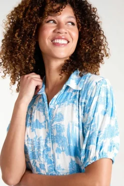 Shirt Dresses*Blue Vanilla Mini Smock Shirt Dress Light Blue