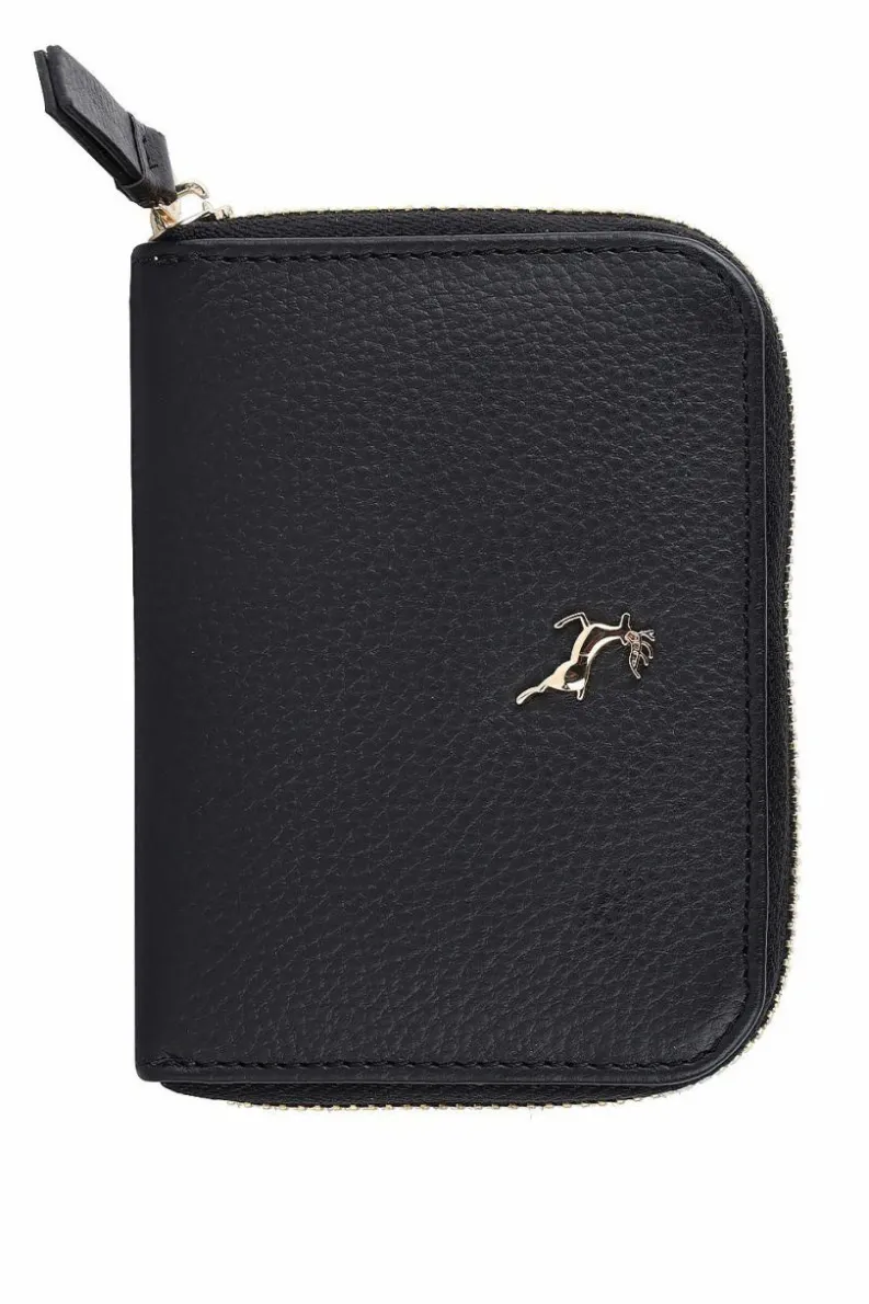 Handbags*Ashwood Leather “Mini X” RFID Protected Real Leather Purse Black