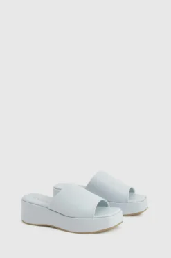 Sandals*boohoo Minimal Chunky Flatform Sandals light blue