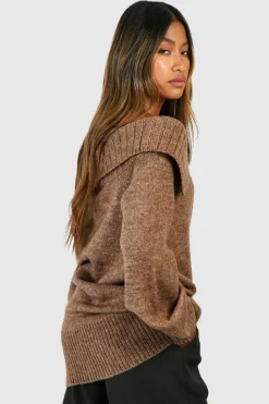 Oversized Jumpers|Jumpers*boohoo Oversized Collar Jumper mocha