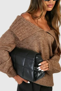 Oversized Jumpers|Jumpers*boohoo Oversized Collar Jumper mocha