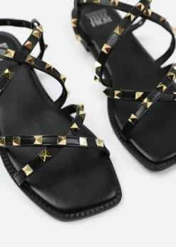 Sandals*Where's That From Montana' Gladiator Sandal With Stud Detail Black