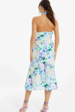Midi Dresses*Quiz Floral Halter Neck Midi Dress Multi