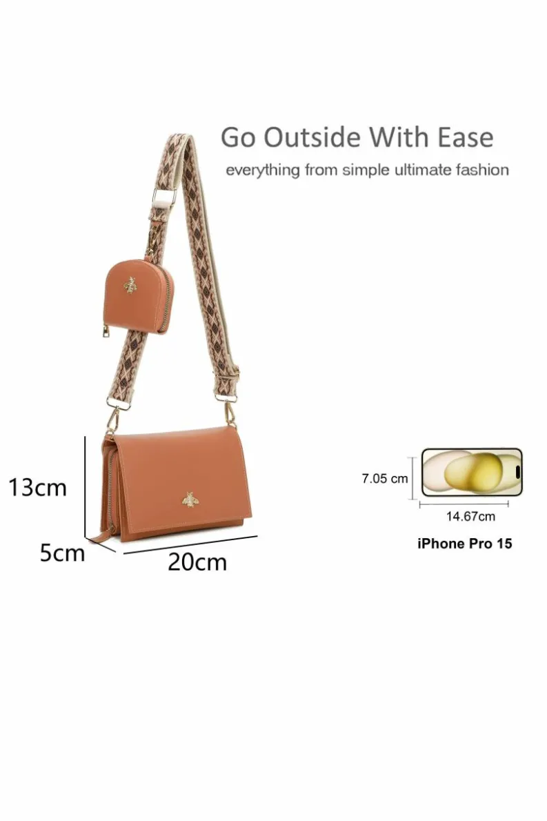 Cross-Body Bags|Handbags*Kitise Multi pockets Small Crossbody Purse Bag with Coin Holder Brown