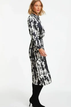 Shirt Dresses*Quiz Satin Marble Print Shirt Dress Multi