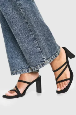 Sandals|Heels*boohoo Multi Strap Heeled Mules black