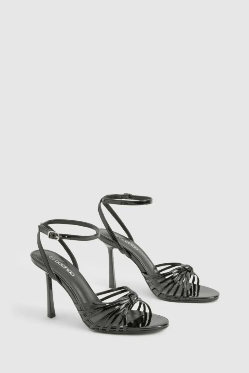 Heels*boohoo Multi Strap Knot Front Stiletto Heels black
