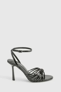Heels*boohoo Multi Strap Knot Front Stiletto Heels black