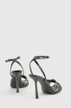 Heels*boohoo Multi Strap Knot Front Stiletto Heels black
