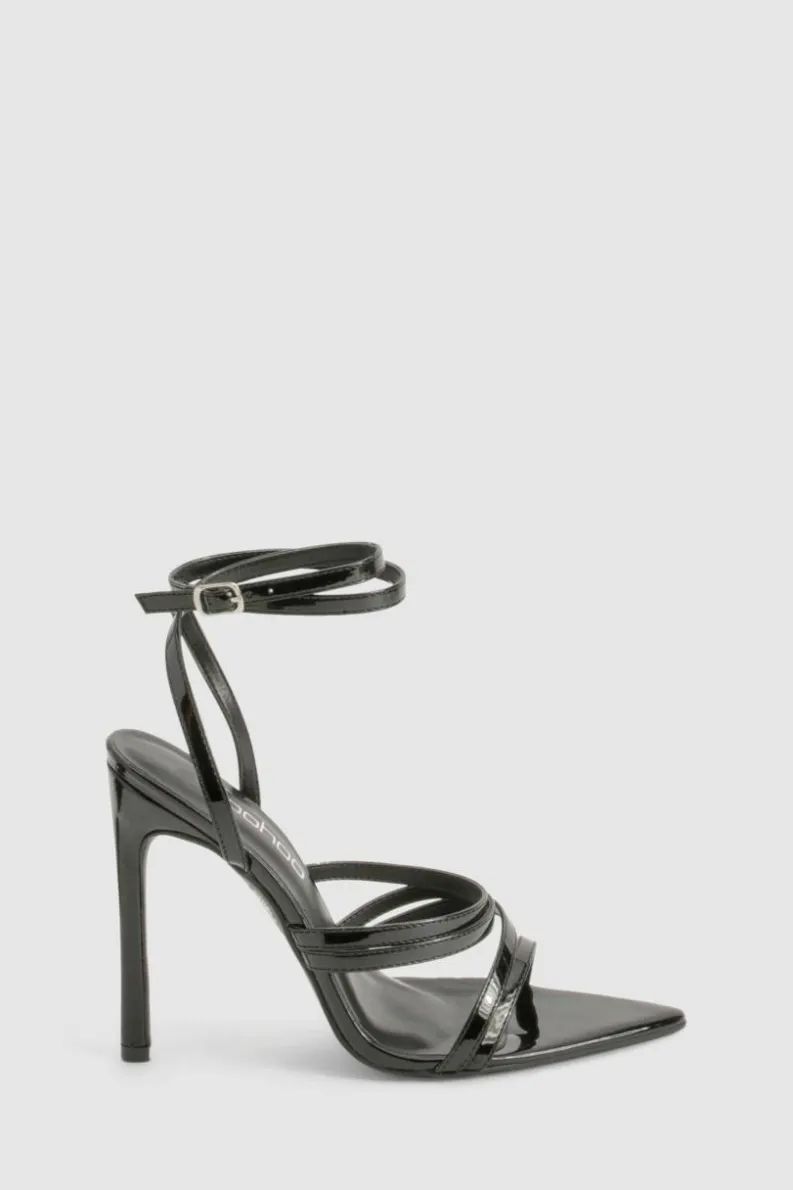 Heels*boohoo Multi Strap Pointed Toe Stiletto Heels black