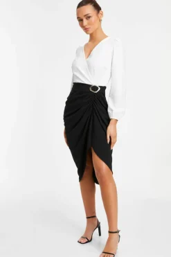 Wrap Dresses|Midi Dresses*Quiz Wrap Contrast Midi Dress Multi