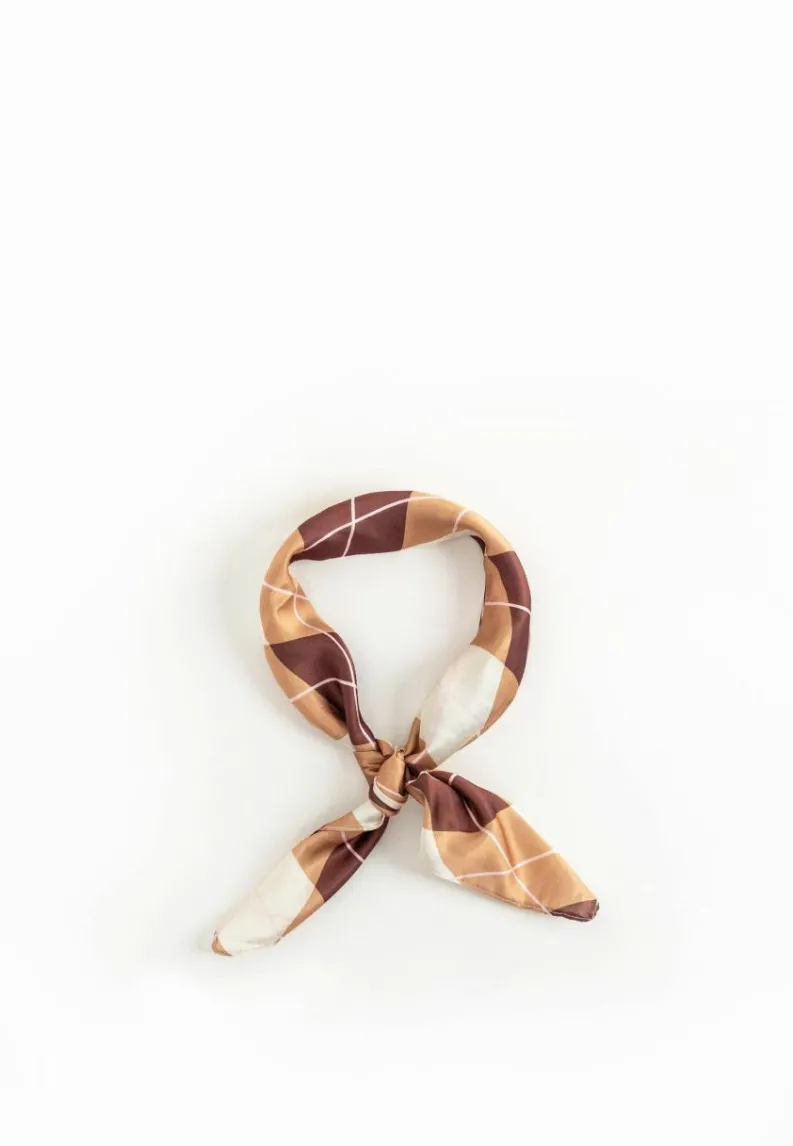 Hair Accessories*My Accessories London Multiway Headscarf and Neck Tie Brown