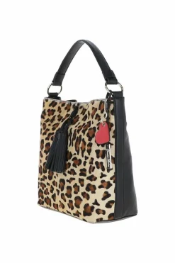 Handbags*Ashwood Leather Musette' Real Leather Hobo Bag Black