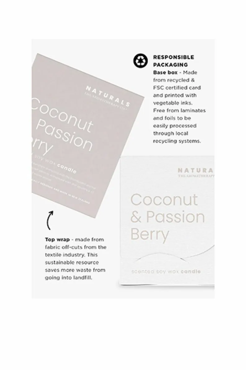 Candles & Diffusers|Candles*The Aromatherapy Company Naturals 400g Candle - Coconut & Passion Berry White