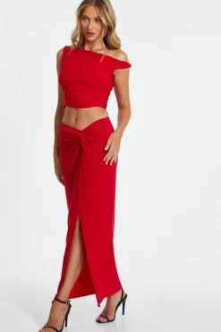 Midi Dresses*Quiz Bardot Ruched Midi Dress Navy