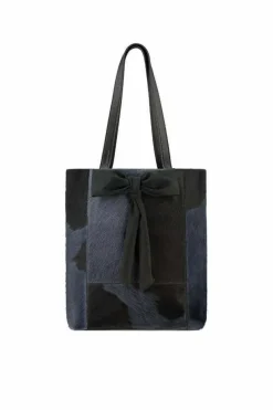 Tote Bags*Sostter Navy Bow Calf Hair Leather Tote Bag | BYYLI Black