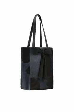 Tote Bags*Sostter Navy Bow Calf Hair Leather Tote Bag | BYYLI Black