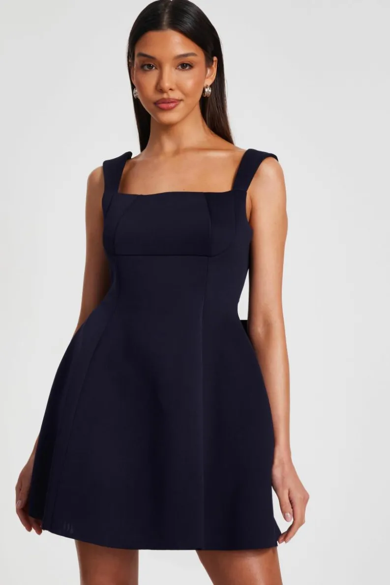 Skater Dresses*Quiz Bow Skater Dress Navy